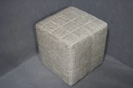 Pufy i podnóżki - Pufa Single Tapicerowana Beżowa 43X43X43 Cm B 1945 - miniaturka - grafika 1