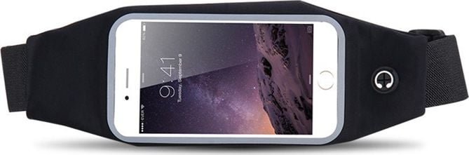 Mobilari SASZETKA NERKA PAS NA TELEFON UNIWERSALNA 4.7'' CZARNY