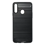 Etui i futerały do telefonów - Forcell Futerał Carbon Samsung A20S czarny - miniaturka - grafika 1