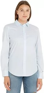 Koszule damskie - Tommy Hilfiger Koszula damska Fil Regular Ls Casual, Niebieski bryzowy, 64 - miniaturka - grafika 1