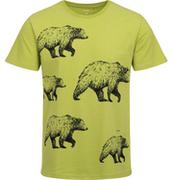 Moda i Uroda OUTLET - Męski t-shirt z krótkim rękawem, z niedźwiedziem, zielony - miniaturka - grafika 1