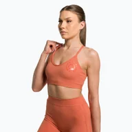 Bielizna sportowa damska - Biustonosz fitness Gymshark KK Twins Sports earth orange - miniaturka - grafika 1