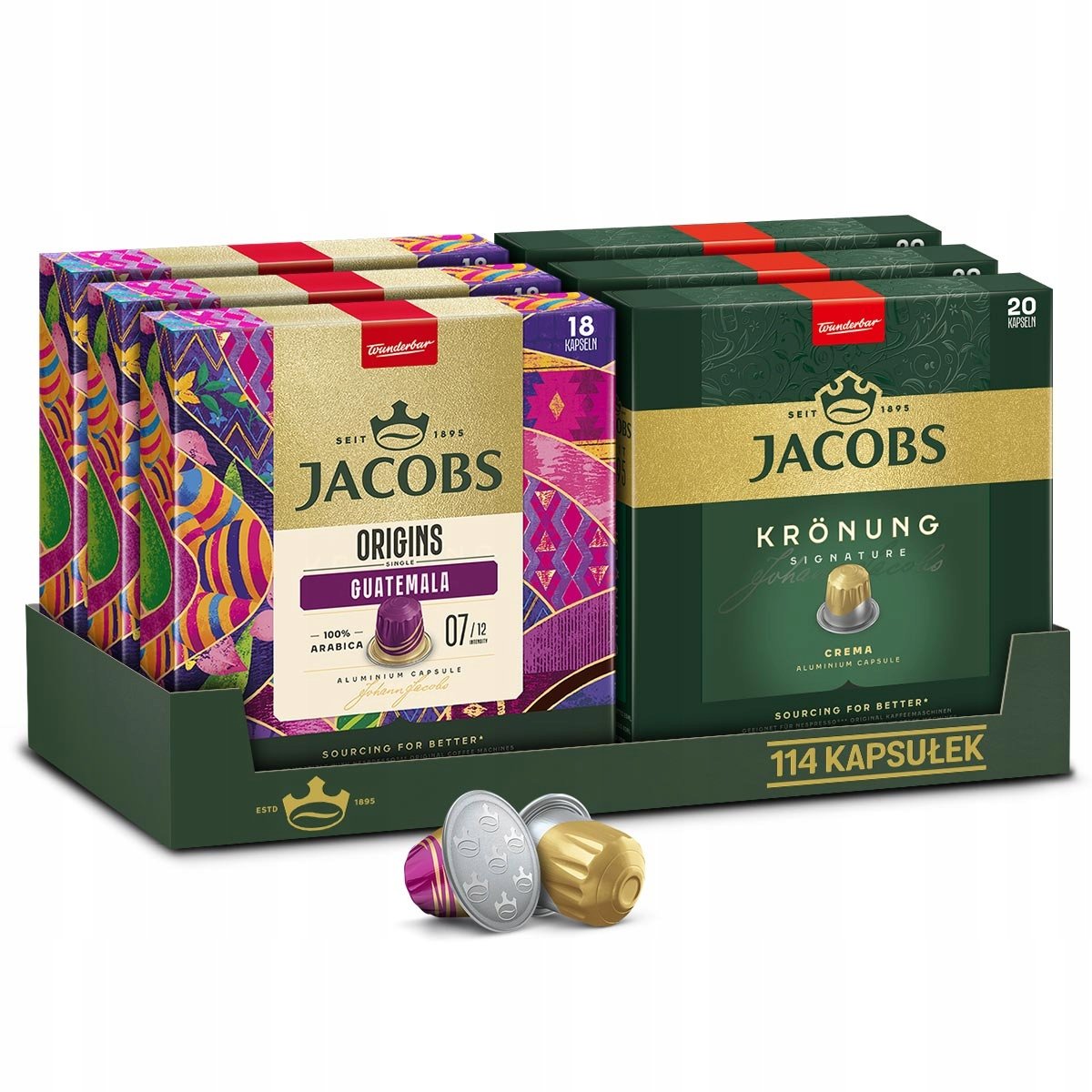 Kapsułki Jacobs do Nespresso(r)* Kronung, Guatemala, 5+1 Gratis! [114 kaw]