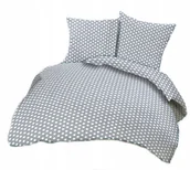 Pościel - pościel bawełna lux 200x200 + 2 poszewka B 244 grochy na szarym - miniaturka - grafika 1