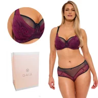 Biustonosze - Biustonosz z koronką GAIA Semi-Soft Else 1257 półusztywniany morski fuksja  80B - miniaturka - grafika 1