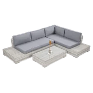 Meble ogrodowe - Narożnik technorattan VERONA White Grey - miniaturka - grafika 1