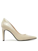 Czółenka - Calvin Klein Szpilki Heel Pump 90 - Brush L HW0HW02263 Beżowy - miniaturka - grafika 1