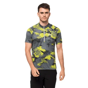 Męska koszulka rowerowa TOURER HALFZIP PRINT T M storm grey all over - M - Koszulki męskie - miniaturka - grafika 1