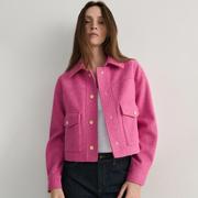 Moda i Uroda OUTLET - Reserved - Krótka filcowa kurtka - Różowy - miniaturka - grafika 1