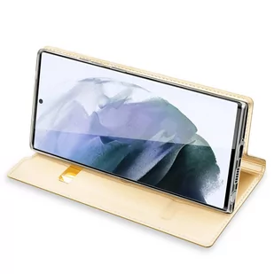 Dux Ducis Skin Pro kabura etui pokrowiec z klapką Samsung Galaxy S22 Ultra złoty - Etui i futerały do telefonów - miniaturka - grafika 4