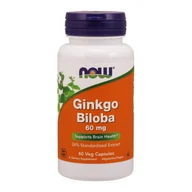 Suplementy naturalne - Now Foods GINKGO BILOBA 60MG, 60K - miniaturka - grafika 1