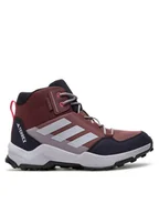 Buty dla dziewczynek - adidas Trekkingi Terrex Ax4r Mid Rain.Rdy IF6519 Brązowy - miniaturka - grafika 1
