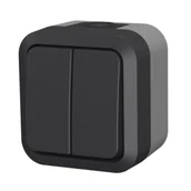 Wyłączniki światła i elektryczne - Łącznik świecznikowy Aqua Pro IP55 szary - miniaturka - grafika 1