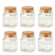 Pojemniki kuchenne - Excellent Houseware Zestaw szklanych pojemników 6 x 160 ml - miniaturka - grafika 1