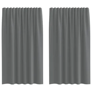 vidaXL Zasłony woalowe z kieszeniami na drążek 2 szt. Ciemnoszary - Zasłony vidaXL Zasłony woalowe z kieszeniami na drążek 2 szt. Ciemnoszary - Zasłony - miniaturka - grafika 1