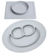 Zestawy naczyń dla dzieci - Ezpz Zestaw Silikonowa Miska I Talerzyk Mini Mat Pastelowy Szary - miniaturka - grafika 1