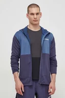 Bluzy męskie - adidas TERREX bluza sportowa Xperior kolor niebieski z kapturem wzorzysta IP3678 - miniaturka - grafika 1