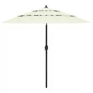 Parasole ogrodowe - vidaXL Lumarko 3-poziomowy parasol na aluminiowym słupku, piaskowy, 2,5 m! 313860 - miniaturka - grafika 1