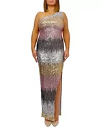 Sukienki - Aldona Women's 94794 Shades of Silver, Gold and PINK 42 sukienka - miniaturka - grafika 1