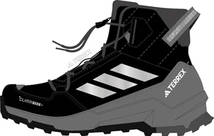 adidas Uniseks - dzieci Terrex AX4R Mid CLIMAWARM+ Hiking Shoes Kids, core black/matte silver/grey six, 39 1/3 EU - Buty dla chłopców - miniaturka - grafika 1