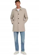 Płaszcze męskie - ONLY & SONS BEŻOWY KLASYCZNY PŁASZCZ MĘSKI KLASYCZNY L N1A - miniaturka - grafika 1