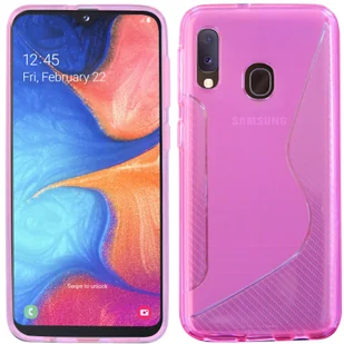 cofi1453® S-Line Case Bumper kompatybilny z Samsung Galaxy A20e (A202F) Silikonowe etui odporne na wstrząsy Etui na telefon TPU Pokrowiec różowy - Etui i futerały do telefonów - miniaturka - grafika 1