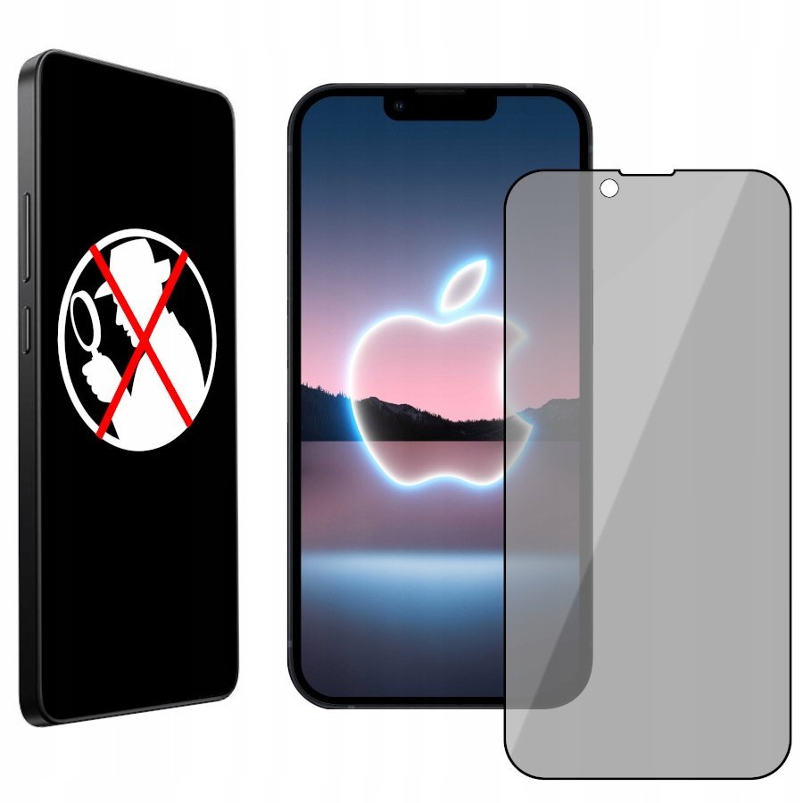 Szkło HARTOWANE PRYWATYZUJĄCE PRIVACY do IPhone 13 / 13 Pro / 14 ANTI SPY