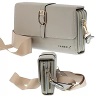 Torebki damskie - WYJŚCIOWA TOREBKA DAMSKA NA RAMIĘ POZIOMA KOPERTÓWKA BEŻOWA WIECZOROWA - miniaturka - grafika 1