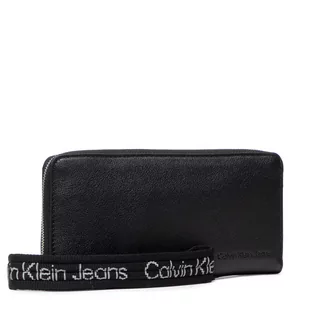 Portfele - Calvin Klein Duży Portfel Damski JEANS - Ultralight Za W/Wristlet K60K608967 Black - grafika 1