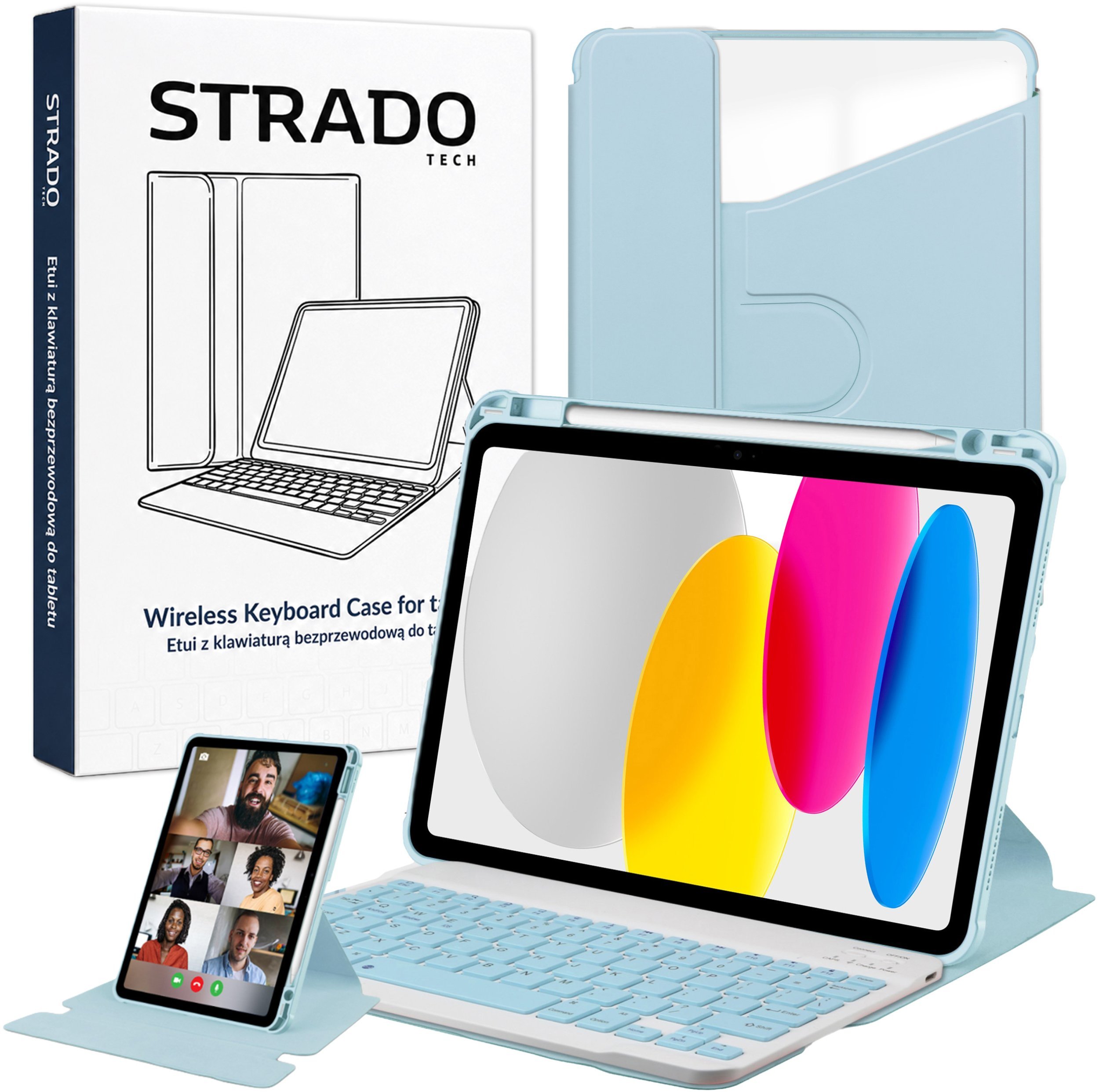 4kom.pl Etui 360 i KLAWIATURA do Apple iPad 10.9 2022 Gen. 10, 11 2025 A16 Gen. 11