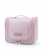 Kosmetyczki, organizery i kuferki - Kosmetyczka Podróżna Z Haczykiem Pojemna Zamek PUCCINI Różowa QML013-3C - miniaturka - grafika 1