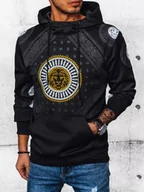 Bluzy męskie - Bluza męska z kapturem i nadrukiem czarna Dstreet BX5569-XXL - miniaturka - grafika 1