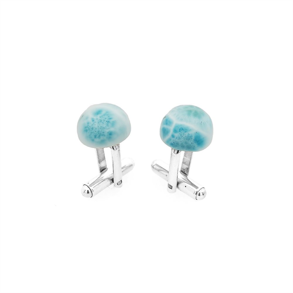 Srebrne spinki do mankietów Larimar (S899) ø12