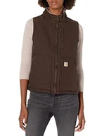 Garnitury - Carhartt Carhartt . 104224.DKB.S005 Sherpa wyściełana szyja męska kamizelka, ciemnobrązowa, rozmiar M 104224-DKB - miniaturka - grafika 1