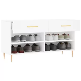 Ławka z miejscem na buty, biała, 102x35x55 cm Lumarko! - Szafki na buty - miniaturka - grafika 5