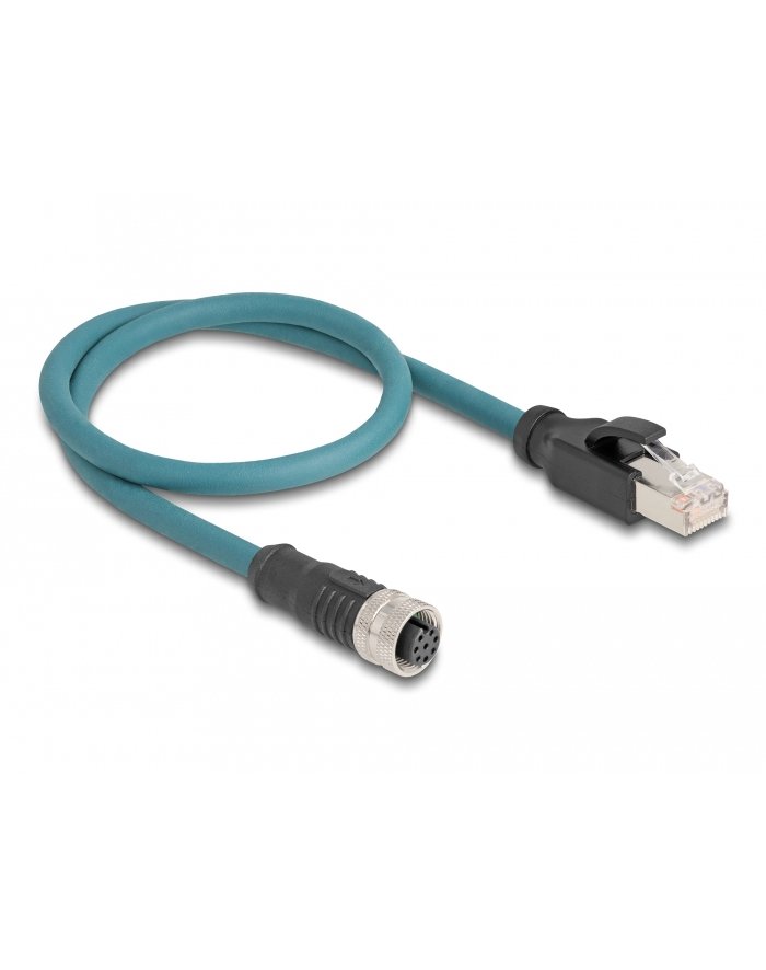 Tragant Przewód adapter IP67 M12 A-coded 8-pin żeński RJ45 Cat.6A Delock 60074