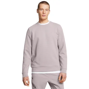 Męska bluza dresowa nierozpinana Under Armour UA Unstoppable Flc Txtr Crew - beżowa - UNDER ARMOUR - Bluzy sportowe męskie - miniaturka - grafika 1