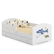 Łóżka dla dzieci i młodzieży - Łóżko dziecięce LUK z szufladą i barierką 140x70 Rekin - miniaturka - grafika 1