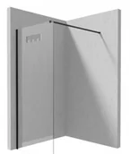 Kabiny prysznicowe - Deante KQM N39P KABINA MOKKO NERO WALK-IN Z WYCIĘCIEM SZKŁO TRANSPARENTNE Z POWŁOKą 90CM - miniaturka - grafika 1