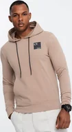 Bluzy męskie - Ombre Męska bluza z kapturem kangurka z logotypem brązowa V3 OM-SSNZ-0162 M - miniaturka - grafika 1
