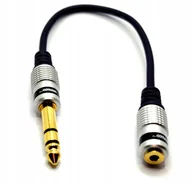 Złącza, przejściówki, adaptery - Adapter jack 6,3mm wtyk-gniazdo 3,5mm z przewodem - miniaturka - grafika 1