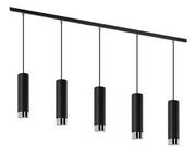 Lampy sufitowe - Lampex Hava lampa wisząca 5-punktowa czarna/srebrna LPX0092/5L CZA - miniaturka - grafika 1