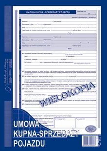 Michalczyk&Prokop UMOWA KUPNA-SPRZEDAŻY POJAZDU A4 WIELOKOPIA 650-1 - Druki akcydensowe - miniaturka - grafika 1