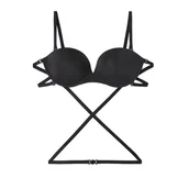 Biustonosze - Wielofunkcyjny biustonosz balkonetka Intimissimi czarny 80B - miniaturka - grafika 1