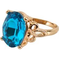 Pierścionki - Złoty Pierścionek z Cyrkonią Duża Cyrkonia Kamień Stal Chirurgiczna Vintage - miniaturka - grafika 1