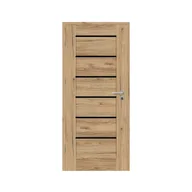 Drzwi wewnętrzne - NAWADOOR Skrzydło drzwiowe pokojowe Minos Black dąb catania czarna szyba 90 lewe Nawadoor - miniaturka - grafika 1