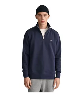 GANT Shield Half Zip bluza męska, niebieski (Evening Blue), M - Bluzy męskie - miniaturka - grafika 1