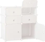 Szafki na buty - HOMCOM Szafka na buty, półka ze schowkami, szafa, plastik, stal, biały, 75 x 37 x 73 cm - miniaturka - grafika 1