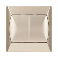 Wyłączniki światła i elektryczne - Ospel Łącznik podwójny schodowy AKCENT satynowy - miniaturka - grafika 1