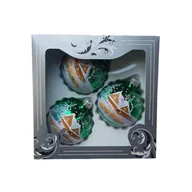 Bombki - Zestaw bombek szklanych DEKOR III 8 cm 3 sztuki mix - miniaturka - grafika 1